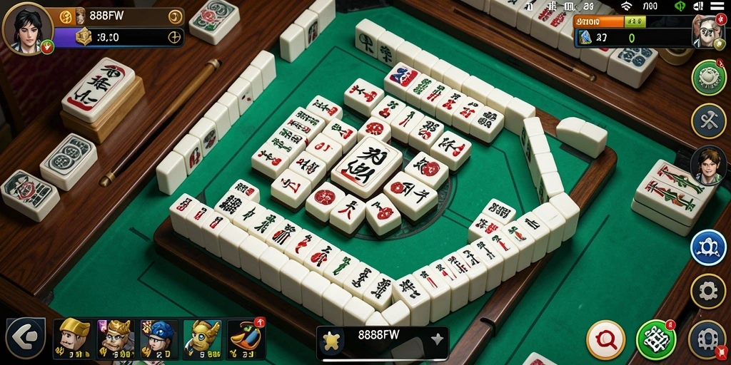 Tampilan gameplay Mahjong yang menawan di 888FW.
