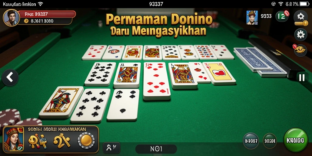 Tampilan gameplay menarik dari 93337 dengan permainan Domino yang seru.