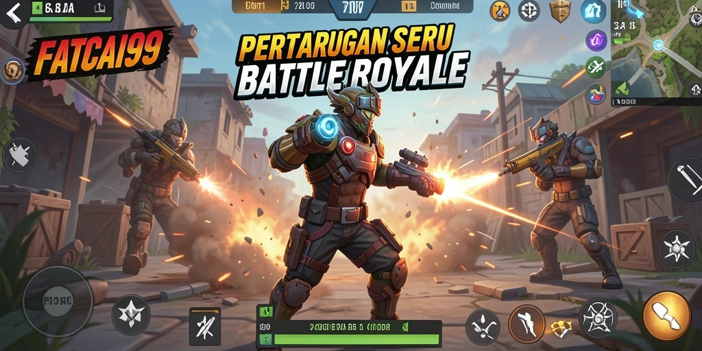 Tampilan menegangkan dari gameplay <strong>FATCAI99</strong> dalam mode Battle Royale.