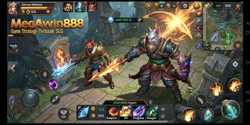 Tampilan menarik dari gameplay strategis MEGAWIN888.