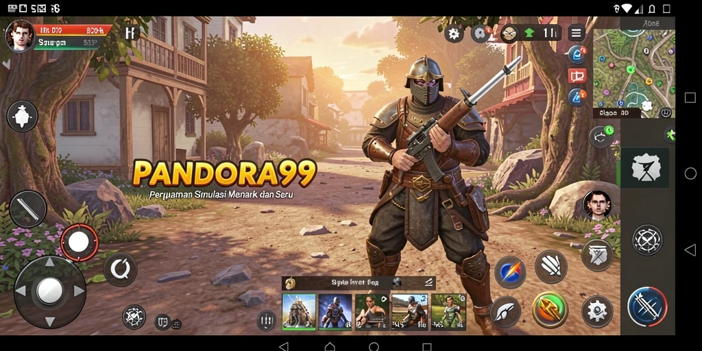 Tampilan gameplay PANDORA99 dengan karakter dan lingkungan yang dinamis.