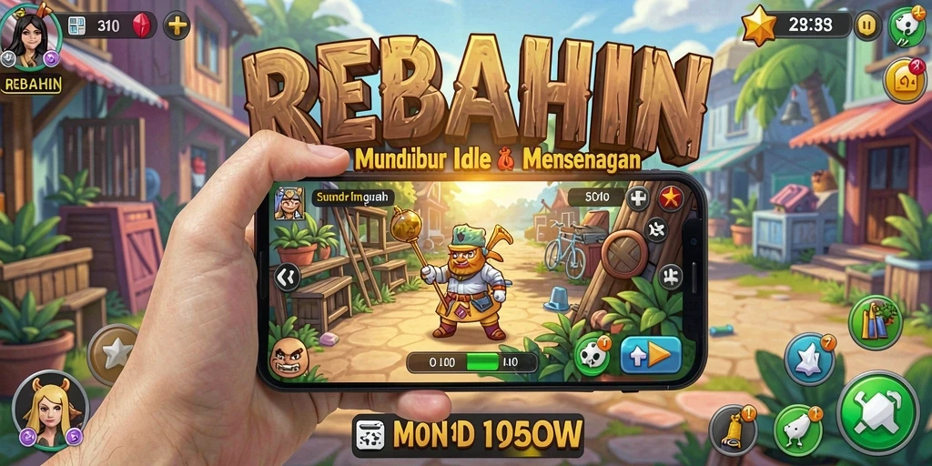 Tangkapan layar gameplay REBAHIN yang menunjukkan aksi Idle yang menarik.