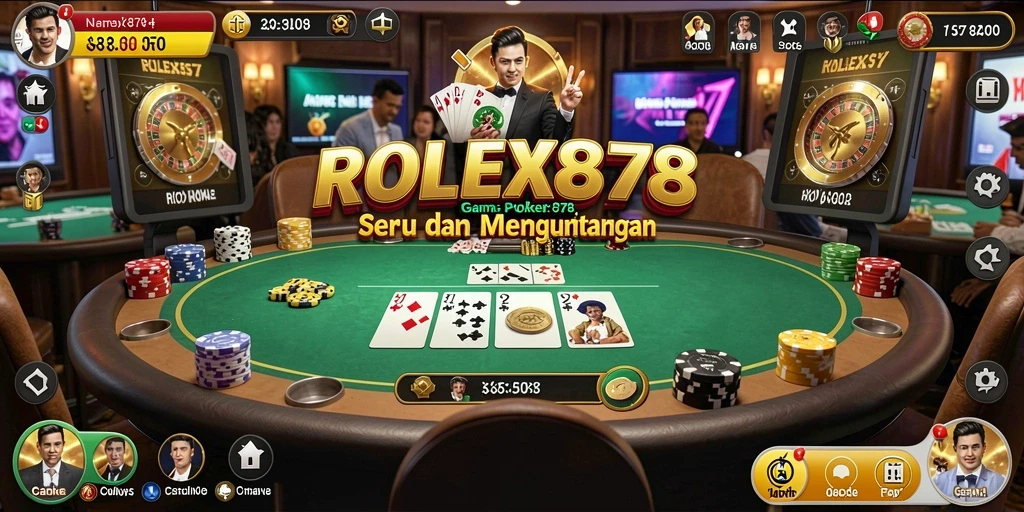 Tampilan screenshot <strong>ROLEX878</strong> menunjukkan aksi seru permainan Poker.