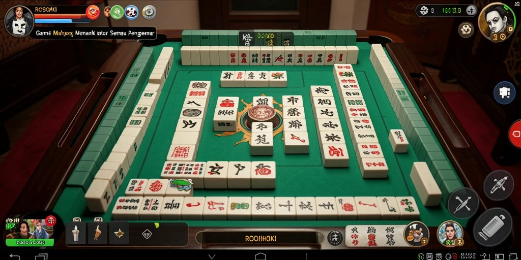 Tampilan gameplay menarik dari ROSOHOKI dalam permainan Mahjong.