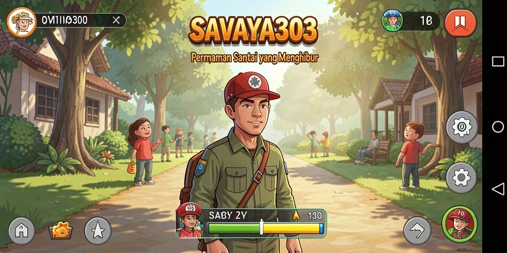 Screenshot gameplay SAVAYA303 menampilkan suasana santai dan menawan.
