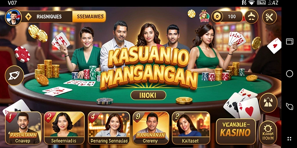 Screenshot utama V07 menampilkan gameplay Kasino yang mendebarkan.